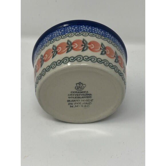 Ceramika Artystyczna Boleslawiec Ramekin Bowl Rare Apple Pattern 409 - Picture 3 of 4